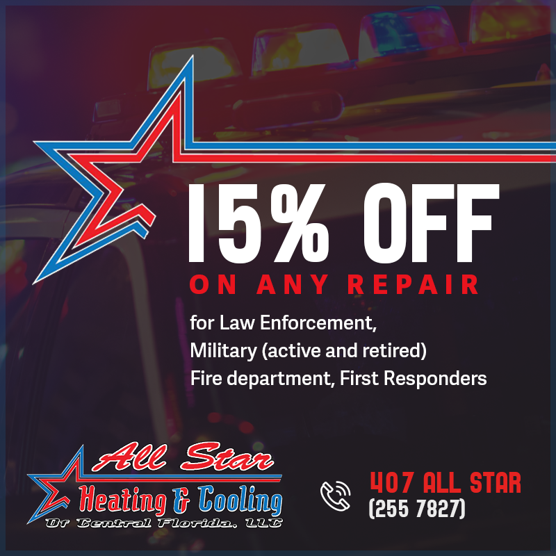15% off any repair for Law Enforcement, Military Fire Department, First Responders, and Public School Employees